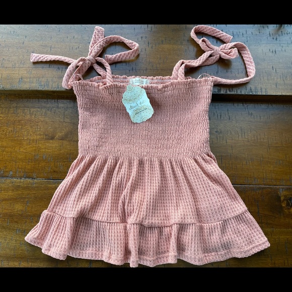 Altar'd State Tops - •NWT•Altar’d State Smocked Tie-Shoulder Sleeveless Top